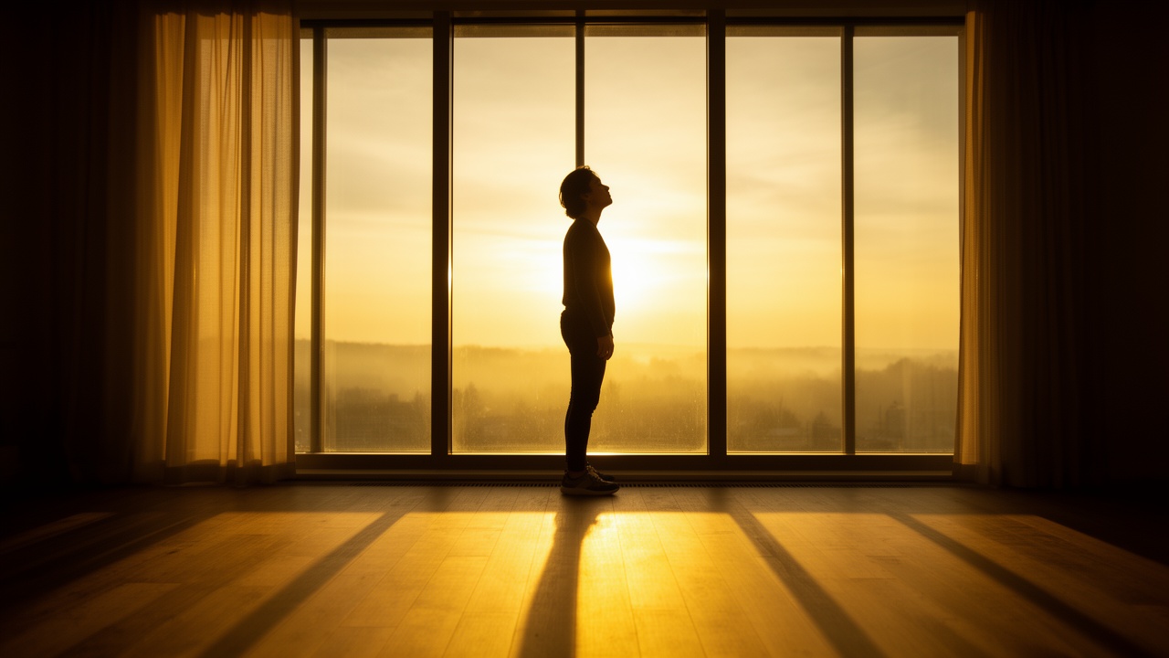 Lumina soarelui răsărind la orizont — simbol al ritmului circadian și al ceasului biologic intern